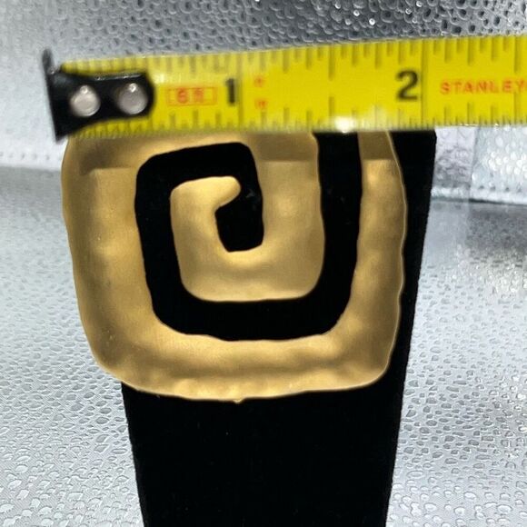 Vintage 1986 JJ Jonette Gold Tone Large Square Modernist Pin Brooch Egyptian - Picture 2 of 8